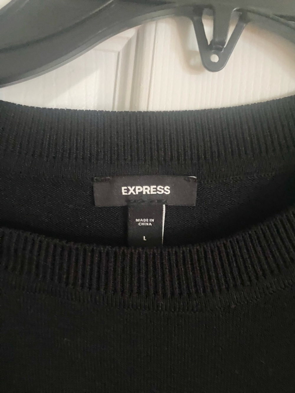 Express Black Ribbed Knit Pullover - Picture 3 of 6